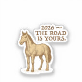 horse and motivational text sticker シール (正面)
