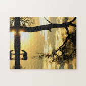 Horse and Sunrise with Tree Beautiful ジグソーパズル (横)
