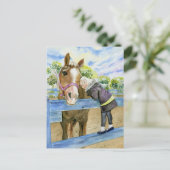 Horse Anytime Cardを持つ女の子 ポストカード (スタンド正面)