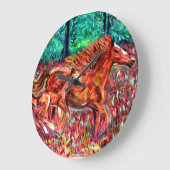 Horse Art - Designer Clocks - Art by D. Davidsohn ラージ壁時計 (傾斜)