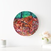 Horse Art - Designer Clocks - Art by D. Davidsohn ラージ壁時計 (ホーム)
