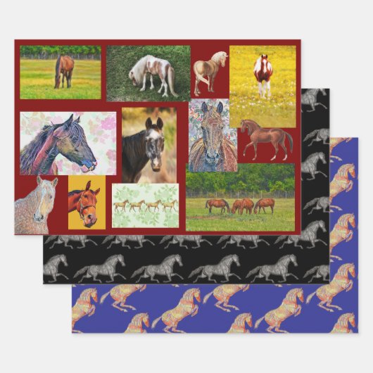 Horse Art Horse Lover Wrapping Craft Paper ラッピングペーパーシート (セット)