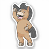 Horse as Hairdresser with Comb シール (正面)