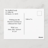 Horse at a farm christmas パーソナライズされた ポストカード (裏面)