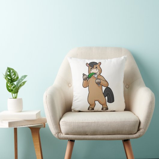 Horse at Eating Vegan クッション (椅子)