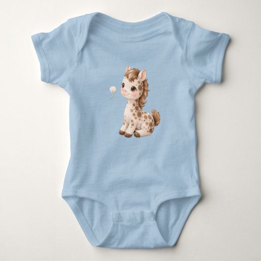 Horse Baby Bodysuit – Cute Farm Animal Baby 🐴 ベビーボディスーツ (正面)