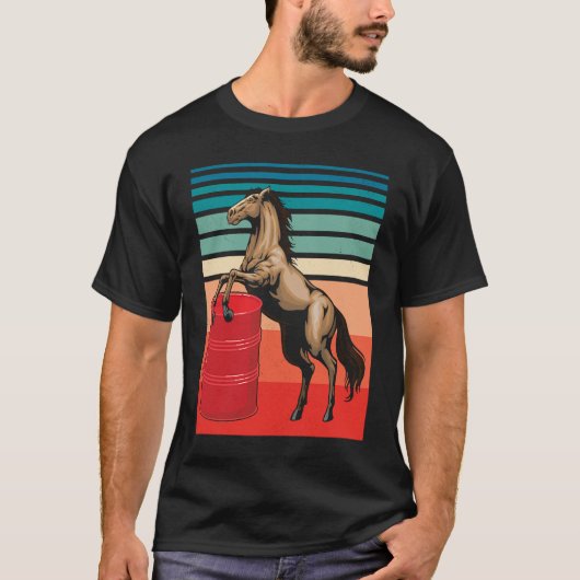 Horse Barrel Racing Equestrian Derby Horse Race Tシャツ (正面)