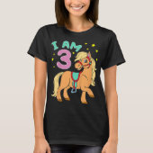Horse Birthday 3 Years Toddler Girls Tシャツ (正面)