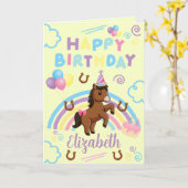 Horse Birthday Card in Yellow カード (黄色い花)