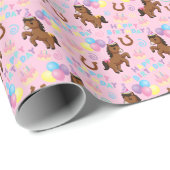 Horse Birthday Gift Wrapping Paper in Pink ラッピングペーパー (ロールコーナー)