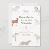 Horse Birthday Invitation Pony Party Ride On Over  招待状 (正面)