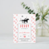 Horse Birthday Invitations Coral Red 招待状 (スタンド正面)