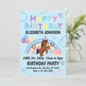 Horse Birthday Party Invitation Blue 招待状 (スタンド正面)