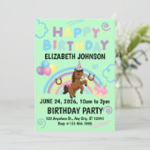 Horse Birthday Party Invitation Green 招待状 (スタンド正面)