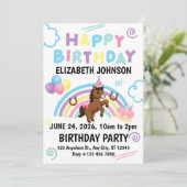 Horse Birthday Party Invitation White 招待状 (スタンド正面)