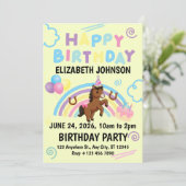 Horse Birthday Party Invitation Yellow 招待状 (スタンド正面)