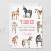 Horse Birthday Pony Party サンキューカード (正面)