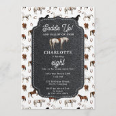Horse Birthday Theme Cowgirl Cowboy 招待状 (正面)