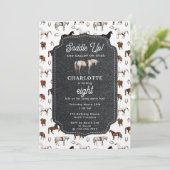 Horse Birthday Theme Cowgirl Cowboy 招待状 (スタンド正面)