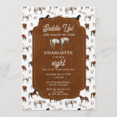 Horse Birthday Theme Cowgirl Cowboy 招待状 (正面)