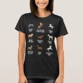 Horse Breeds Equestrian Horse Rider Racer Tシャツ (正面)
