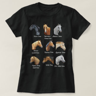 Horse Breeds Equestrian horseback riding gift Tシャツ