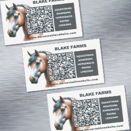 Horse Business Card Magnet with QR Code マグネット名刺