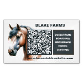 Horse Business Card Magnet with QR Code マグネット名刺 (正面)
