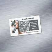 Horse Business Card Magnet with QR Code マグネット名刺 (インサイチュ)