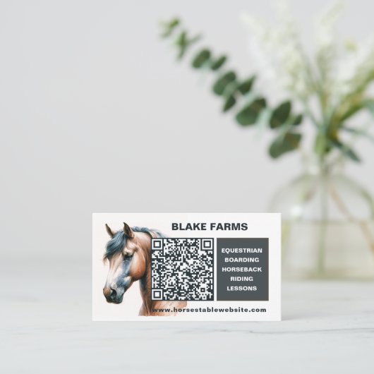 Horse Business Cards with QR Code 名刺 (スタンド正面)