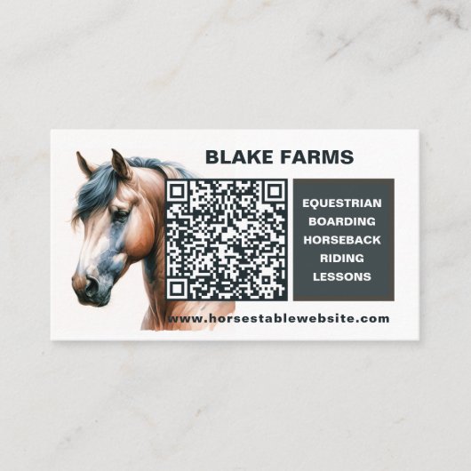 Horse Business Cards with QR Code 名刺 (正面)