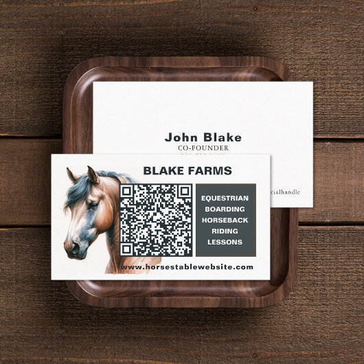 Horse Business Cards with QR Code 名刺