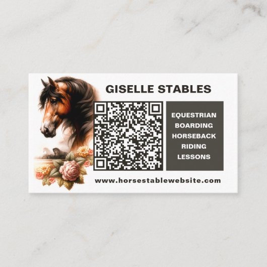 Horse Business Cards with QR Code 名刺 (正面)