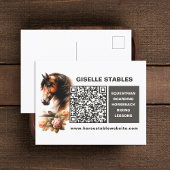 Horse Business Postcard with QR Code ポストカード