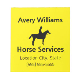 Horse Business Professional Black Yellow ノートパッド