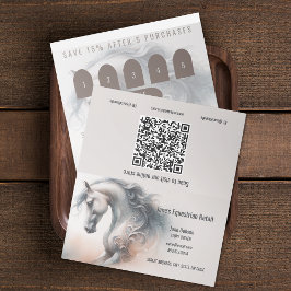 Horse Business QR Code Folded Loyalty Cards ロイヤリティカード