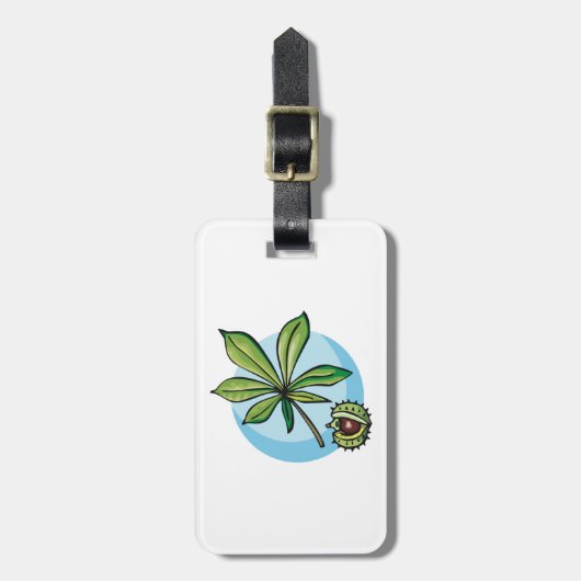 Horse Chestnut Leaf and Conker ラゲッジタグ (正面縦)