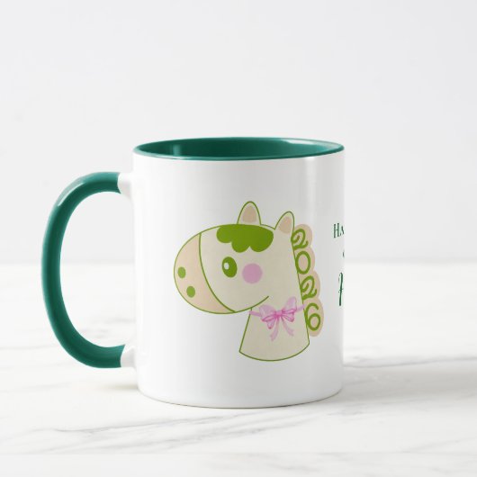 Horse Chinese New Year 2026 Cute Lucky Custom Mug  マグカップ (左)