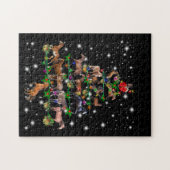 Horse Christmas Tree Covered By Flashlight ジグソーパズル (横)