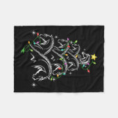 Horse Christmas Tree Xmas Lighting , Uni-adults_ki フリースブランケット (正面(横))