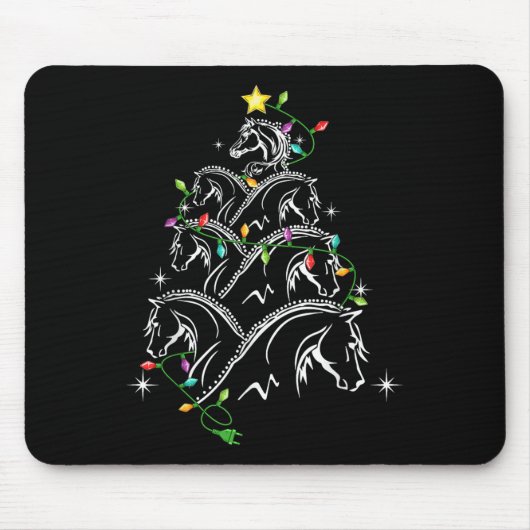 Horse Christmas Tree Xmas Lighting , Uni-adults_ki マウスパッド (正面)