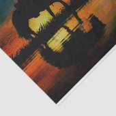 Horse Cowboy Silhouette Sunset 薄葉紙 (詳細)