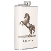 Horse Custom Name Equestrian Style Elegant フラスク (右)