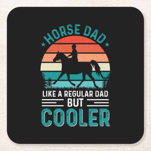Horse Dad スクエアペーパーコースター (正面)