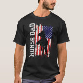 Horse Dad American Flag Like A Regular Dad But Coo Tシャツ (正面)