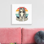 Horse Dad Vintage Sunset Engraving Vector Design_1 キャンバスプリント (インサイチュ (リビング))