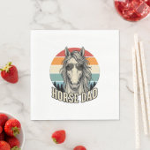 Horse Dad Vintage Sunset Engraving Vector Design_1 スタンダードランチョンナプキン (インサイチュ)