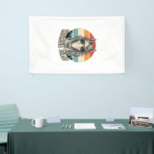 Horse Dad Vintage Sunset Engraving Vector Design_1 横断幕 (トレードショー)