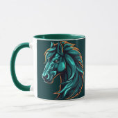 Horse Design, Rustic Farm Animal Artwork Cup マグカップ (左)