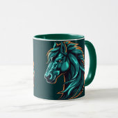 Horse Design, Rustic Farm Animal Artwork Cup マグカップ (正面右)